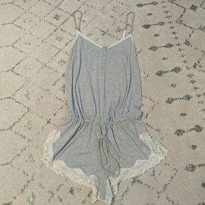 Victoria Secret Soft Grey PJ Romper